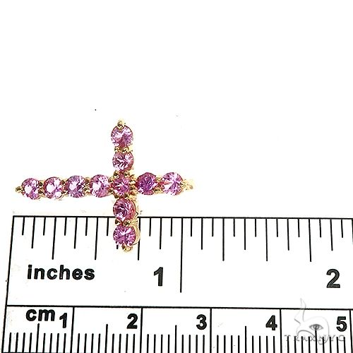 Pink Sapphire Cross Pendant 67147 - Image 6