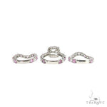 Pink Sapphire Diamond Platinum Engagement Ring Set 67170 - Image 5