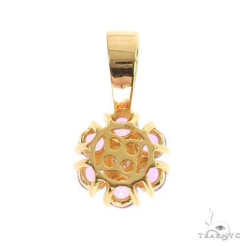 Pink Sapphire Diamond Flower Pendant 66809 - Image 4
