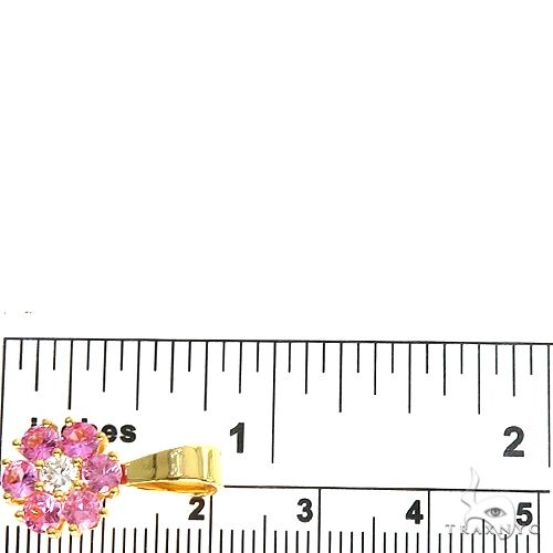 Pink Sapphire Diamond Flower Pendant 66809 - Image 6