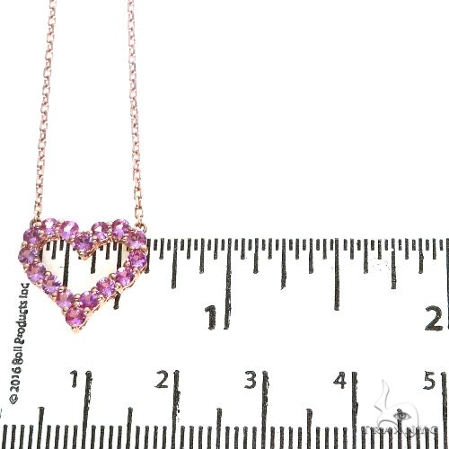 Pink Sapphire Heart Necklace 67486 - Image 5