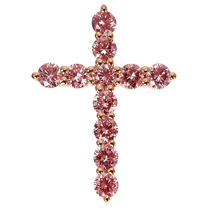 Pink Diamond Cross Pendant (Lab) 68559