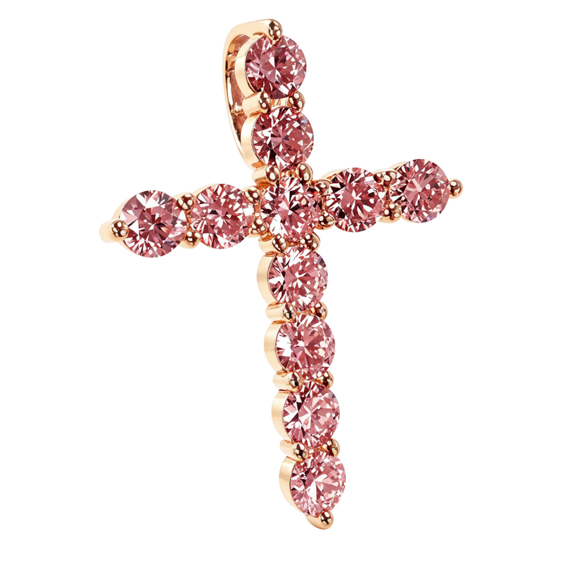 Pink Diamond Cross Pendant (Lab) 68559