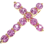 Pink Sapphire Cross Pendant 67147