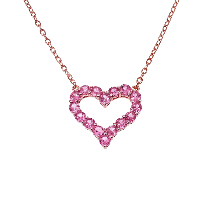Pink Sapphire Heart Necklace 67486