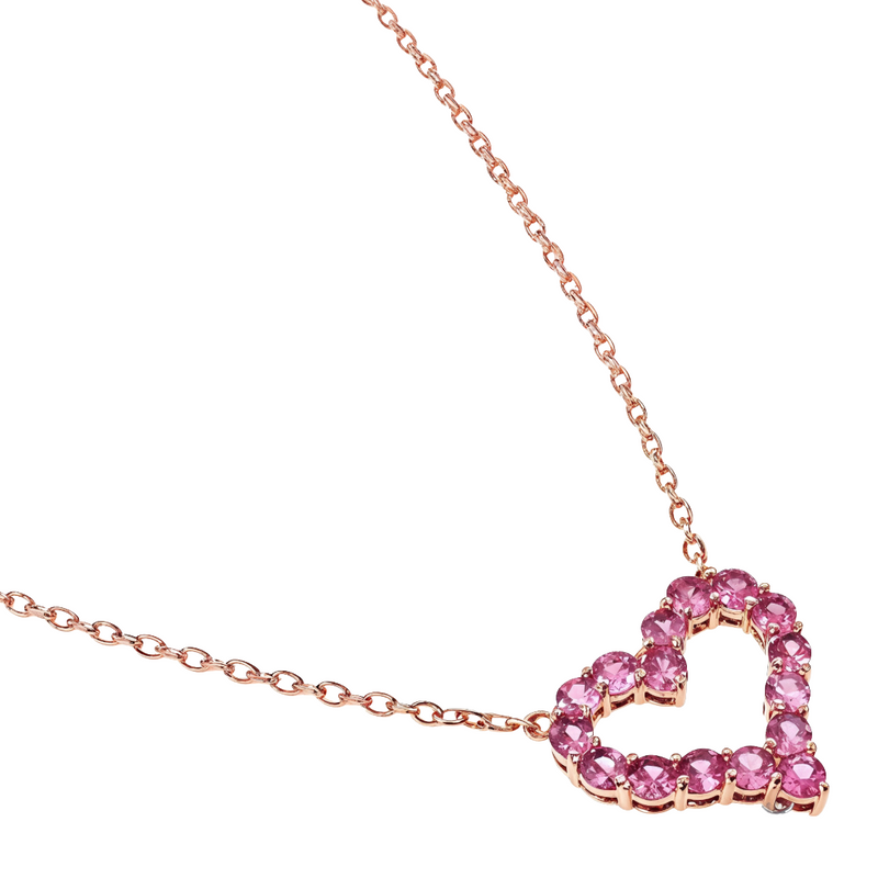 Pink Sapphire Heart Necklace 67486