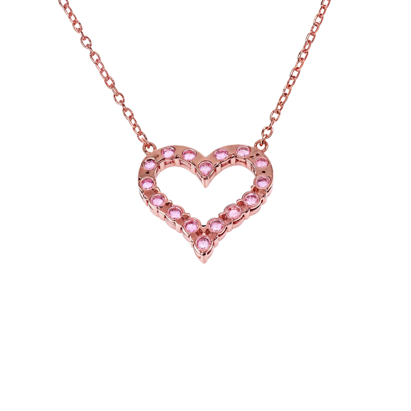 Pink Sapphire Heart Necklace 67486