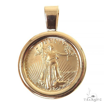 Plain Frame 1/4 Oz Liberty Coin Pendant 68521 - Image 1
