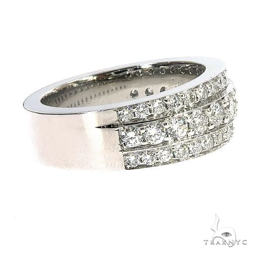 Platinum 3 Row Diamond Ring 67208 - Image 3