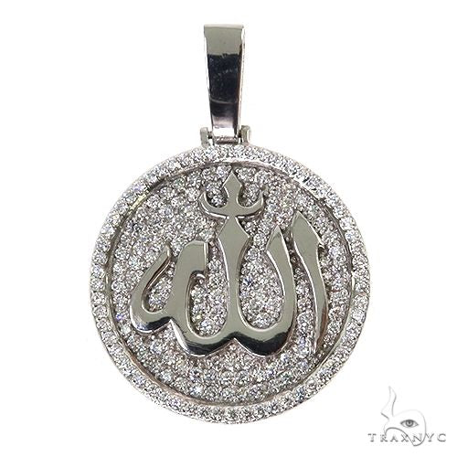Platinum Custom Diamond Allah Islam Pendant 67552 - Image 1
