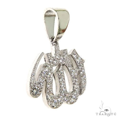 Platinum Diamond Allah Islam Religious Charm Pendant 67551 - Image 2