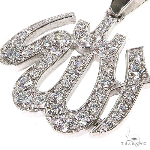 Platinum Diamond Allah Islam Religious Charm Pendant 67551 - Image 3