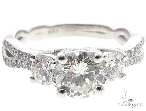 Platinum Diamond Three Stone Ring 64757 - Image 2