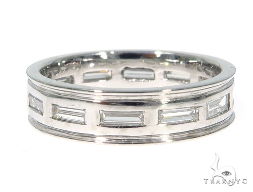 Platinum Emerald Diamond Band 45402 - Image 2