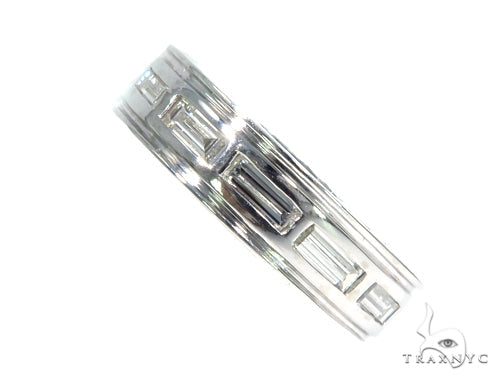 Platinum Emerald Diamond Band 45402 - Image 4