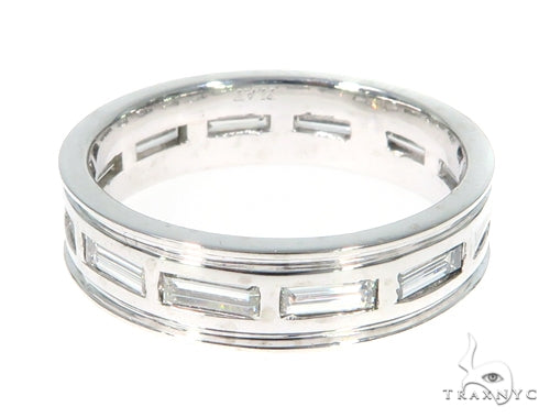 Platinum Emerald Diamond Band 45402 - Image 5