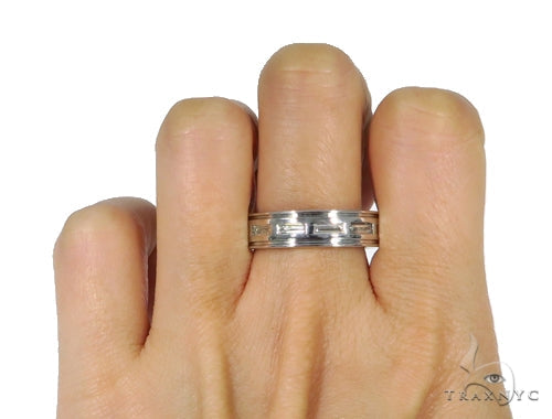 Platinum Emerald Diamond Band 45402 - Image 7