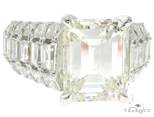 Platinum Emerald Diamond Ring 61587 - Image 3