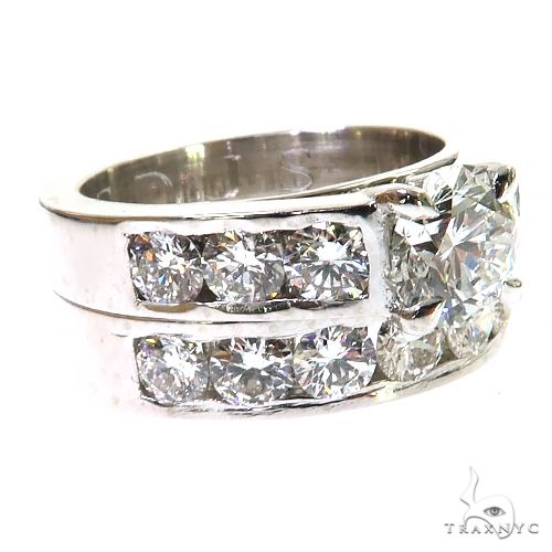 Platinum Engagement Ring Set 68941 - Image 3