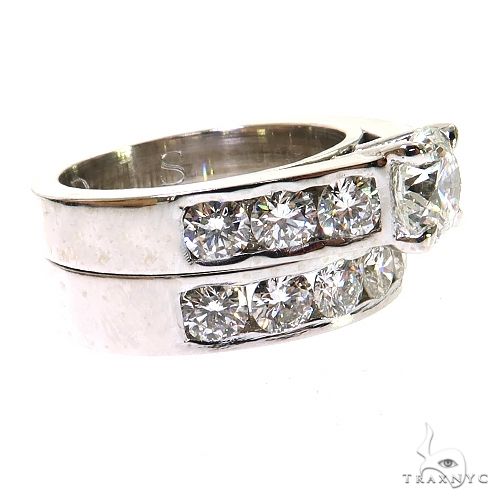 Platinum Engagement Ring Set 68941 - Image 4