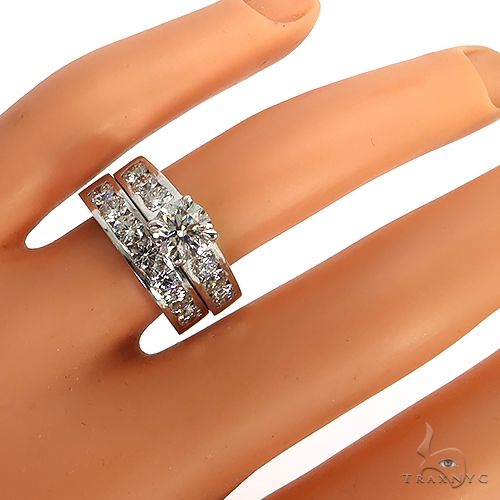 Platinum Engagement Ring Set 68941 - Image 7
