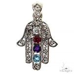 Platinum Hamsa Birthstone Pendant 68385 - Image 1