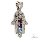 Platinum Hamsa Birthstone Pendant 68385 - Image 2