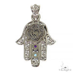 Platinum Hamsa Birthstone Pendant 68385 - Image 4