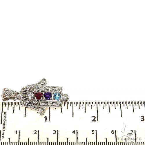 Platinum Hamsa Birthstone Pendant 68385 - Image 6
