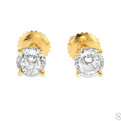 Portuguese Cut Diamond Stud Earrings 70602 - Image 1