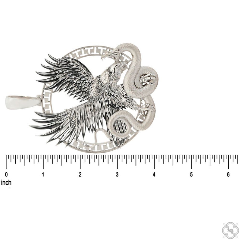 Predator Triumph Eagle Over the Serpent Pendant .999 Silver 70746 - Image 7