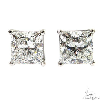 Princess Cut Stud Earrings 68757 - Image 1