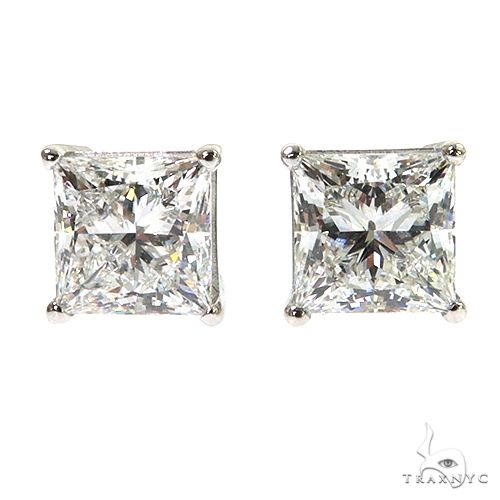 Princess Cut Stud Earrings 68757 - Image 1