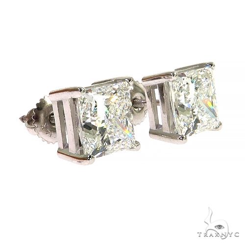 Princess Cut Stud Earrings 68757 - Image 2