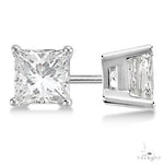 Princess Diamond Stud Earrings 14kt White Gold H-I, SI2-SI3 57460 - Image 1