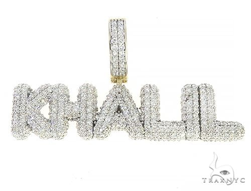 Special Custom Yellow Gold Ice Out Diamonds Name Khali Pendant 65257 - Image 1