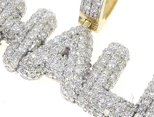 Special Custom Yellow Gold Ice Out Diamonds Name Khali Pendant 65257 - Image 4
