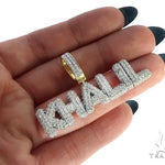 Special Custom Yellow Gold Ice Out Diamonds Name Khali Pendant 65257 - Image 5