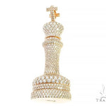14K Yellow Gold Chess Piece Dimond Pendant 65743 - Image 1