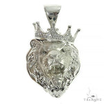 .925 Silver Diamond Lion Head Pendant 66464 - Image 1