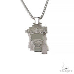 Silver Diamond Jesus Pendant With Franco Chain Set 67426 - Image 1