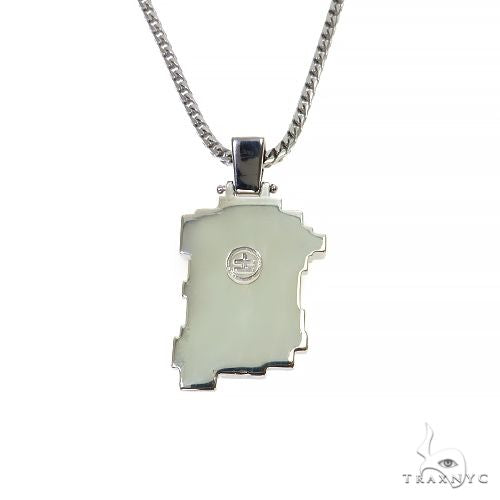 Silver Diamond Jesus Pendant With Franco Chain Set 67426 - Image 3