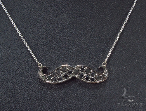 Prong Black Diamond Mustache Necklace 35266 - Image 12