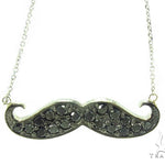 Prong Black Diamond Mustache Necklace 35266 - Image 1