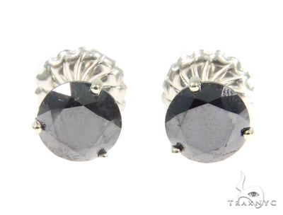 Prong Black Diamond Stud Earrings 44528 - Image 1