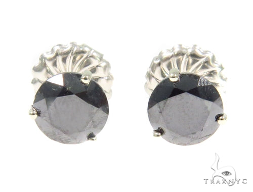 Prong Black Diamond Stud Earrings 44528 - Image 1