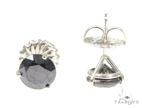 Prong Black Diamond Stud Earrings 44528 - Image 3
