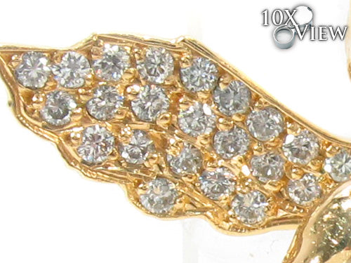 14K Gold Prong Diamond Angel Pendant 36459 - Image 3