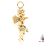 14K Gold Prong Diamond Angel Pendant 36459 - Image 4