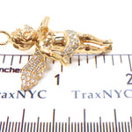 14K Gold Prong Diamond Angel Pendant 36459 - Image 8